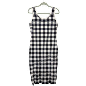Endless Rose Black & White Checkered Tank Midi Dress